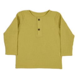 Bluză copii din muselină din bumbac 100% Per Bambini, Culoare Verde Praz - Img 2