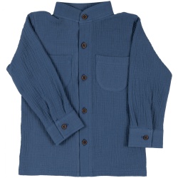  Camasa copii din muselina bumbac 100% albastru denim Per Bambini