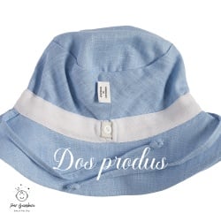 Detaliu Pălărie de soare din in blue pentru copii și bebeluși Per Bambini