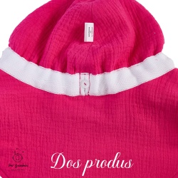 Dos Palarie din muselina cu protectie umeri,culoare fucsia