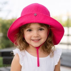 Palarie din Muselină pentru Copii (100% Bumbac) – Culoare Fucsia,Per Bambini