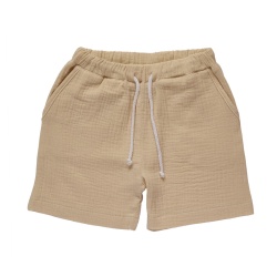 Pantalon din muselina cu buzunare laterala si snur