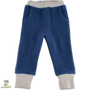 Pantaloni pentru copii din lână fiartă, Culoare Dark Jeans