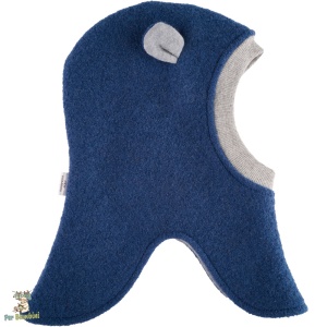 Cagula Per Bambini pentru copii,acopera complet capul gatul si umerii,cu urechi pe lateral,banda din patent imprejurul fetei,captusita cu bumbac moale,culoare dark jeans