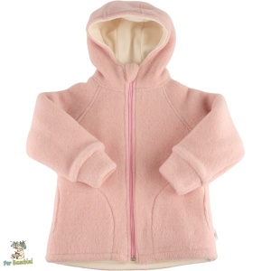 Jacheta din lana merino fleece,Culoare Pink