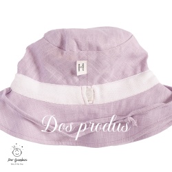 Detaliu Pălărie de soare din in pink pentru copii și bebeluși Per Bambini