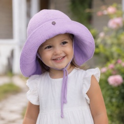 Palarie din Muselină pentru Copii (100% Bumbac) – Culoare Lila,Per Bambini