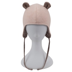 Caciula copii din lana fleece culoarepink.