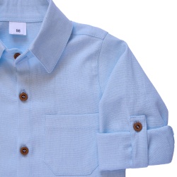 Detaliu maneca camasa in blue