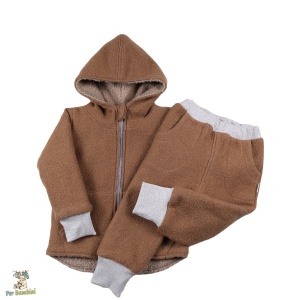 Compleu pentru copii din lana fiarta,Culoare Camel