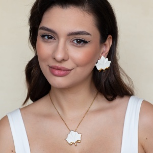 Cercei tip stud - Frunza Exotica - Img 7