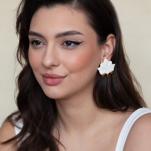 Cercei tip stud - Frunza Exotica - Img 8