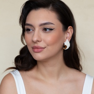 Cercei tip stud - Frunza de Salcie - Img 4