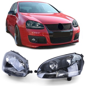 Faruri VW Golf 5 Jetta look negru - Img 1