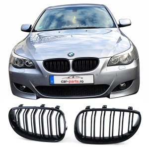 Grila dubla BMW E60 E61 M-LOOK negru lucios - Img 2