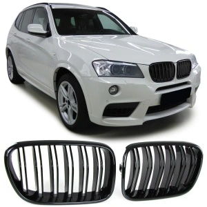 Grila dubla BMW F25 X3 (2010 - 2014) M-LOOK negru lucios - Img 2