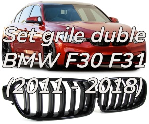 Grila dubla BMW F30 F31 M-LOOK negru lucios