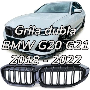 Grila dubla BMW G20 G21 negru lucios