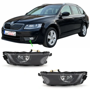 Set far proiectoare ceata adaptiv Skoda Octavia 3 (2013 - 2016) negru