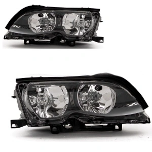Set faruri BMW E46 FL look negru - Img 2
