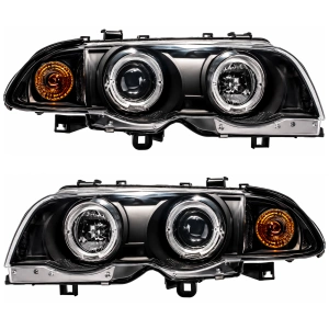 Set faruri BMW E46 NFL Angel Eyes negru - Img 2