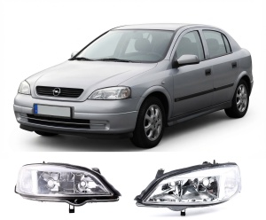 Set faruri Opel Astra G look crom