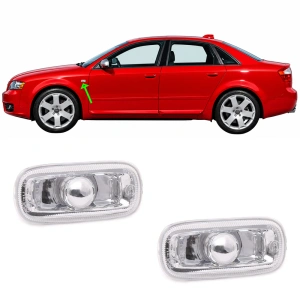 Set semnalizari aripa Audi A4 B6, B7, A3 8P, A6 C6 crom