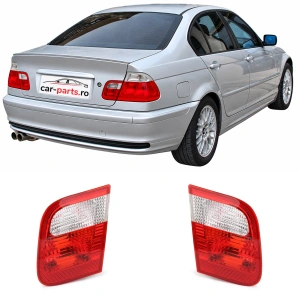 Set stopuri BMW E46 NFL sedan rosu alb - hayon