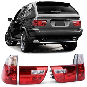 Stopuri BMW X5 E53 rosu alb