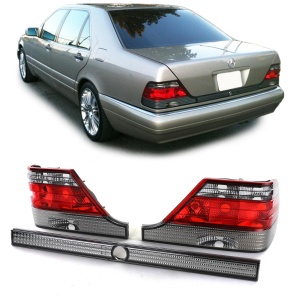 Stopuri Mercedes S-Klasse W140 facelift rosu fumuriu - Img 1