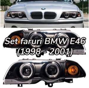Faruri BMW E46 NFL Angel Eyes negru