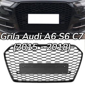 Grila Audi A6 C7 (2015 - 2018) RS Style negru lucios - Img 1