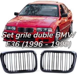 Grila dubla BMW E36 FL facelift M-Look negru lucios