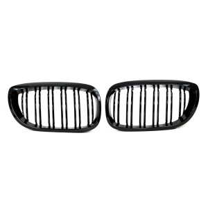 Grila dubla BMW E46 coupe cabrio FL M-LOOK negru lucios - Img 2