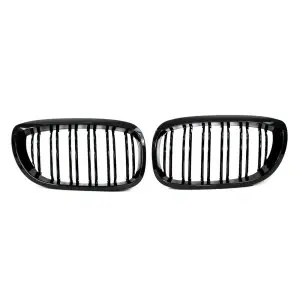 Grila dubla BMW E46 coupe cabrio FL M-LOOK negru lucios - Img 2