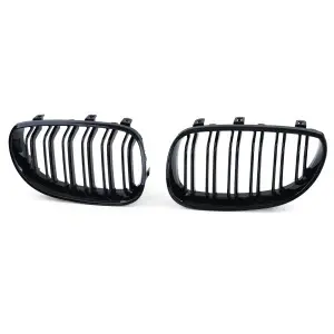 Grila dubla BMW E60 E61 M-LOOK negru lucios - Img 3
