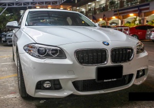 Grila dubla BMW F10 F11 M-LOOK crom negru lucios - Img 5