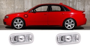 Set semnalizari aripa Audi A4 B6, B7, A3 8P, A6 C6 crom