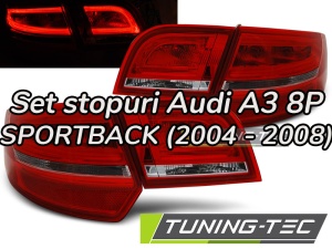 Stopuri Audi A3 8P Sportback (2004 - 2008) LED rosu clar