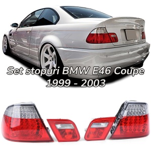 Stopuri BMW E46 coupe NFL LED rosu clar