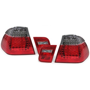 Stopuri BMW E46 FL sedan rosu fumuriu LED - Img 2