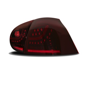 Stopuri VW Golf 5 hatchback Dark Red Cherry rosu fumuriu LED - Img 2