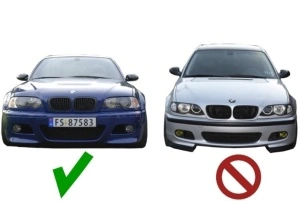 Capace proiectoare ceata BMW E46 'bara M3' negru lucios - Img 6