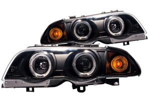 Faruri BMW E46 NFL Angel Eyes negru - Img 5