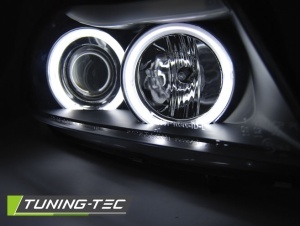 Faruri BMW E90 E91 NFL Angel Eyes CCFL negru - Img 4