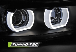 Faruri BMW E90 E91 NFL Xenon 3D Angel Eyes negru - Img 3
