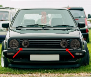 Faruri interioare faza lunga VW Golf 1 2 MK1 MK2 fumuriu - Img 2