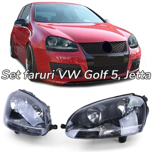 Faruri VW Golf 5 Jetta look negru