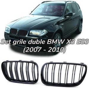 Grila dubla BMW E83 X3 (2007 - 2010) M-Look negru lucios