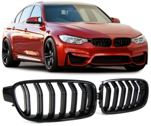 Grila dubla BMW F30 F31 M-LOOK negru lucios